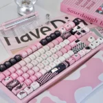 Charming Naughty Cat PBT artisan keycap set for mechanical keyboards, featuring vibrant dye-sub colors and a smooth MOA profile.