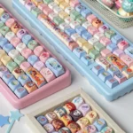 Detailed gallery images of collectible Chibi Overwatch Hero Keycaps set, presented from various charming angles to highlight each adorable hero for gamer.