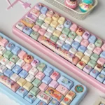 Showcase of adorable Chibi Overwatch Hero keycaps set, a vibrant collectible set bringing iconic game characters to life on your mechanical keyboard.