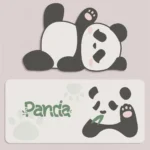 Panda Desk Mat & Mouse Pad, showcasing charming panda art. Durable and aesthetically clean for working environement.