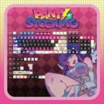 Vibrant Opal Panty Stocking keycaps set, showcasing playful dye-sublimated, side-printed anime art in this exclusive 130-key keyboard set.