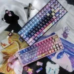 Main image of the exclusive Vibrant Panty Stocking Keycaps anime set, showcasing bold character art for a playful mechanical keyboard.