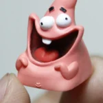 Vibrant, handcrafted Patrick Star resin keycap showcasing its detailed, nostalgic design from a playful new angle for SpongeBob enthusiasts.