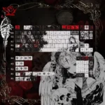 Elegant side profile of Elegance PBT Black White Keycaps Set, highlighting their durable PBT construction and crisp five-sided dye-sublimation.