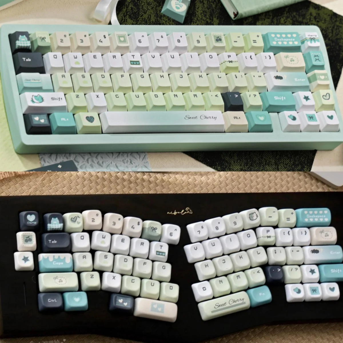 Durable PBT keycap set: Literary Quest theme. Artistic dye-sublimated legends with unique ancient motifs evoke wisdom and exploration for a keyboard.