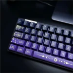 Star Spectrum Cherry Keycap Set, showing translucent legends' subtle cosmic glow and minimalist top design for a premium keyboard.