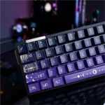 Star Spectrum Cherry Keycap Set. Multiple angles reveal ethereal cosmic design and subtle glowing side-printed legends. Translucent PBT design.
