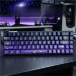 Star Spectrum Cherry Keycap Set featuring side-printed translucent legends that emit a subtle cosmic glow, creating a premium, minimalist keyboard aesthetics.