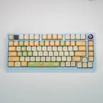 Adorable Pig Pilot PBT MOA Keycap Set, with various angles revealing playful pig pilots, aviation motifs, and the unique MOA profile.