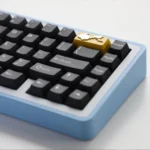 Detailed views of the premium zinc alloy Pikachu backspace keycap, showcasing its iconic design and vibrant yellow finish, a must-have collectible design.