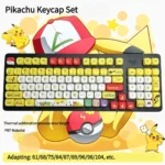 Iconic Pikachu MOA profile full keycap set displayed. These vibrant yellow Pikachu keycaps bring playful electric charm to any keyboard setup.