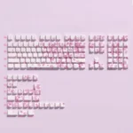 Explore exclusive Miku Nakano PBT side-lit keycaps set from all angles, featuring vibrant anime art and crisp legends on playful hues for dedicated design.