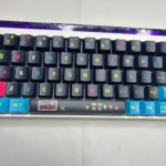 Vibrant Pixel Video Games Keycap Set gallery featuring playful retro arcade pixel art and glowing side-lit translucent PBT legends from various angles.