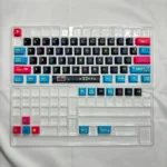 A playful 74-key set of Pixel Video Games Keycaps featuring vibrant retro arcade pixel art and dynamic side-lit translucent PBT, perfect for custom keyboards.