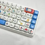 Vibrant Pokemon PBT MOA dye-sub keycaps set, showcasing smooth profile and nostalgic character designs in a detailed gallery view. A premium Pokemon keycap.