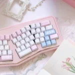 Whimsical Puppy PBT keycaps set from the 150-key set, displaying charming puppy illustrations and durable PBT material from multiple angles.