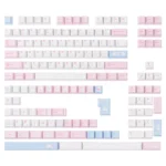Whimsical Puppy PBT keycaps set in a 150-key set, featuring charming puppy illustrations from a unique angle, emphasizing durable PBT material.