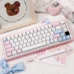 Whimsical Puppy PBT keycaps set featuring charming puppy illustrations, showcasing the unique 'Puppy Fragments' design in a durable 150-key set.