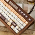 Puppy Squad MAO Keycap Set for mechanical keyboards, featuring vibrant cartoon canidae from various angles. A playful accent for keyboard customization.