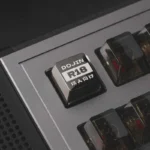 Dramatic close-up of the Night Demon R18 dark cinematic zinc alloy artisan keycap, revealing its exclusive, intricate demonic design.