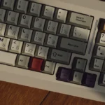 Retro Russian Keycaps Set, a premium vintage PBT set with distinct hollow R2 legends and a crisp, sculpted profile.
