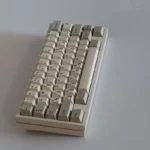 SAW Retro PBT Keycaps Set: close-up view from an angle, highlighting their premium sculpted profile, vintage aesthetic, and quality PBT material.