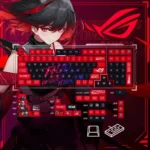 Artistic Republic of Gamers: Se7en Keycap Set, detailed view showcasing vibrant warrior art, dynamic design, and subtle ROG branding.