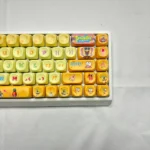 Vibrant SpongeBob PBT Dye-Sub MOA Keycap Set from multiple angles, highlighting iconic characters and playful Bikini Bottom scenes. Dive into fun!