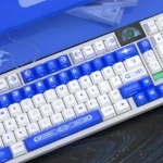Star Moon side-printed PBT keycap set gallery. Features mystical night sky theme, minimalist legends, and sleek design for premium gaming.