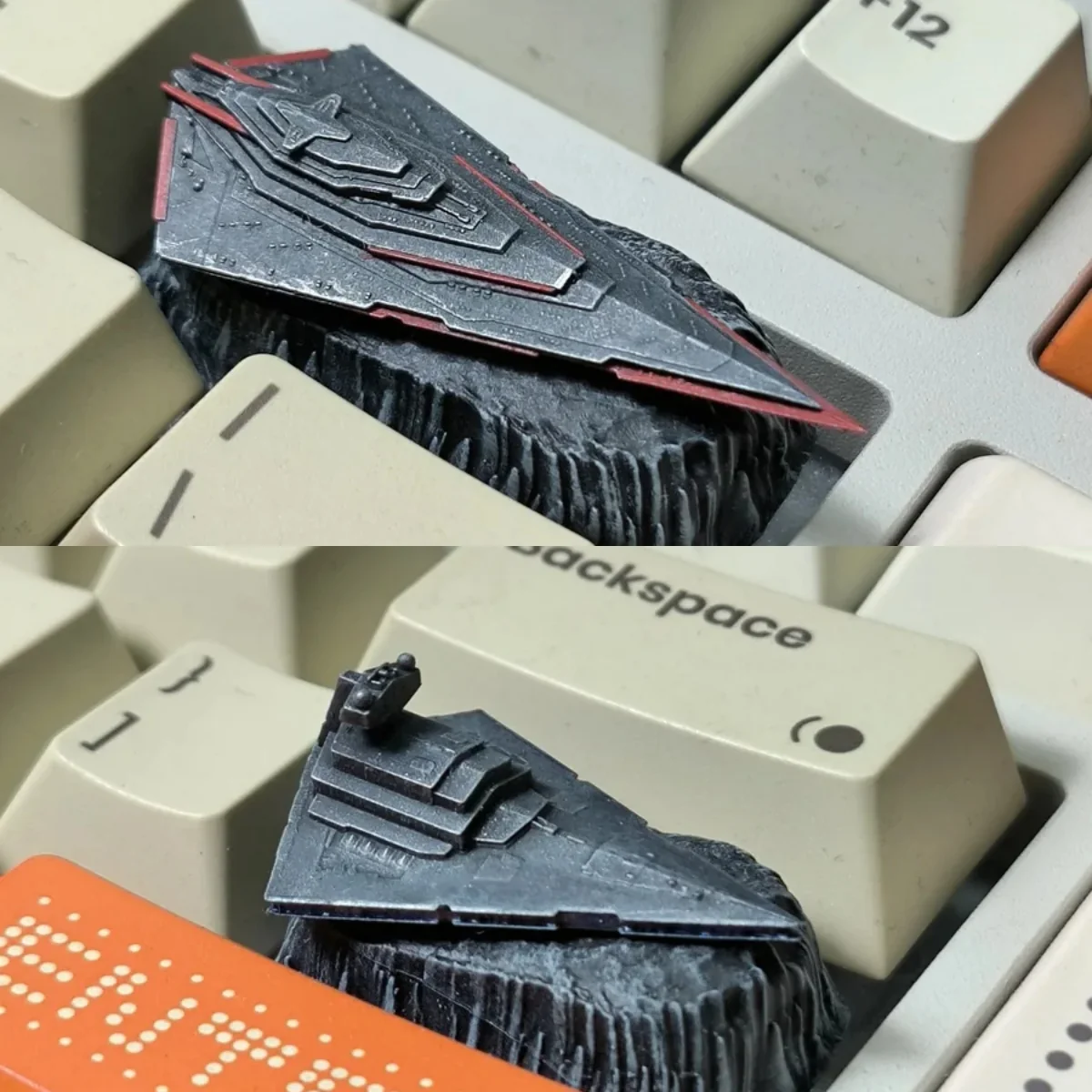 Premium Star Wars Resurgent-class Star Destroyer & Star Destroyer Keycaps, featuring authentic and highly detailed miniature replicas of iconic Star Wars ships for mechanical keyboard.