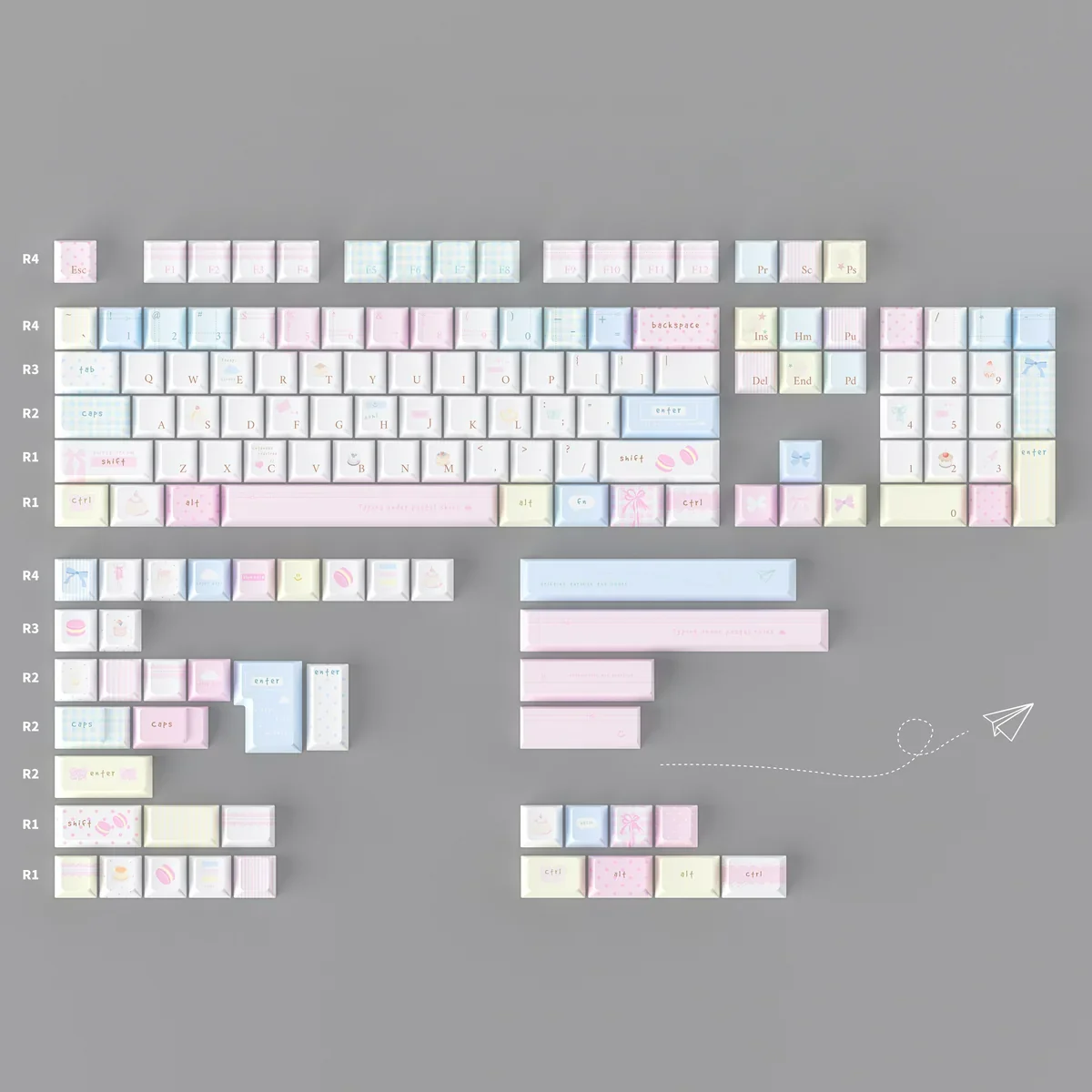 Sugar Weave Summer Series Keycap Set, a 145-key boxed edition, showcasing the exclusive 'Sugar Woven Summer' pastel design.