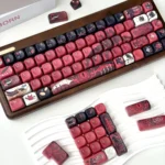 Detailed view of the premium Love and Deepspace Sylus PBT keycaps set, showcasing their ethereal character-inspired designs and polished, translucent finish.