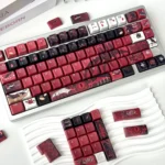 Exclusive Love and Deepspace Sylus PBT keycaps set. Ethereal character designs and polished translucent finish, shown from multiple angles. A premium tribute design.