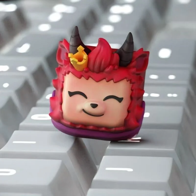 Vibrant, handcrafted Devil Teemo resin gaming keycap for ESC, showcasing the mischievous character with intricate sculpt. The perfect Teemo Keycap.