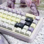 Detailed view of the Unforgettable Moments PBT Keycap Set, highlighting durable PBT, comfortable Cherry profile, and elegant design, evoking cherished memories.