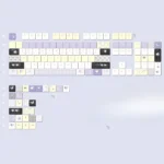 A detailed view of the Unforgettable Moments PBT Keycap Set, highlighting the durable PBT and classic Cherry profile. Its soft, elegant design evokes cherished memories motifs.