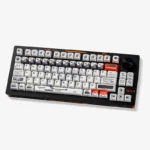 Sleek Observer PBT dye-sub keycap set presented from various angles, highlighting its futuristic aesthetic and crisp legends for silent vigilance.