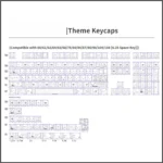 Adorable white Miffy PBT shine-through keycaps set, featuring iconic Miffy character art and translucent side legends for a whimsical keyboard setup.
