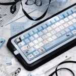 Wild Lily Notebook PBT and transparent PC keycaps set, displaying delicate flora, vintage journal motifs, and unique transparent accents.