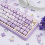 Whimsical Wishing Rabbit PBT Dye-Sub 139-keycaps set from a playful gallery angle, showing dreamy pastel rabbits and celestial motifs.