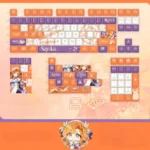 Detailed view of the Wuthering Waves Sigrika PBT keycap set, highlighting its exclusive character art and thematic design for an artistic gaming experience.