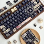 Product image gallery showcasing the Darknight King Keycap Set's mysterious gradient and sophisticated subtle illumination from various angle.