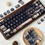 Darknight King Keycap Set's mysterious, shown from multiple angles, highlights regal aesthetic and subtle illumination.