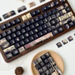 Mysterious Darknight King Keycap Set, Dark Eclipse variant, showcasing a profound gradient with subtle regal illumination.