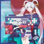Yachiyo Tsukimi keycap set showcasing its exclusive anime character art and elegant celestial moon motifs from a unique angle, perfect for fantasy keyboard artistic.