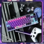 Rhythm Psychosis Side-Lit RGB PBT Keycaps set main image. Showcases unique glitch aesthetic with dynamic side-lit legends, perfect for vibrant RGB keyboard.