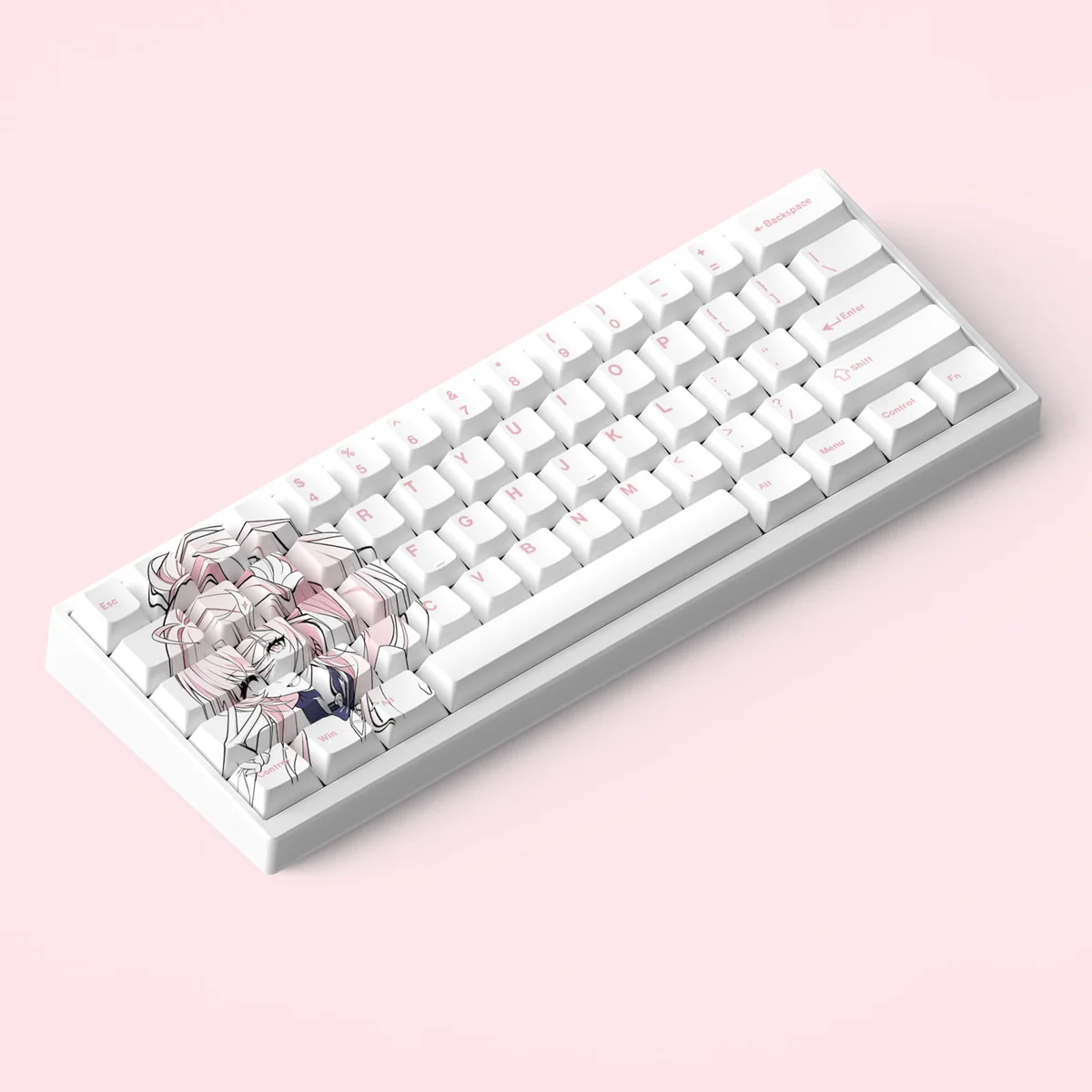 Aemeath Keycaps Set product gallery showcasing durable PBT Cherry profile keycaps with crisp dye-sub legends and a refined texture.