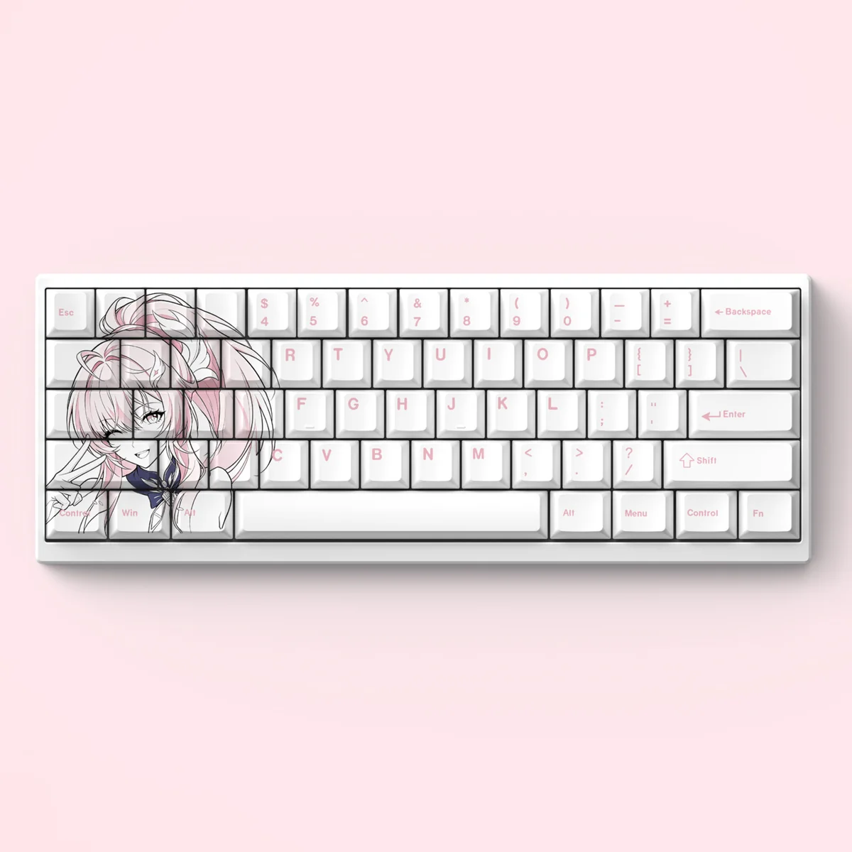 Aemeath Keycaps Set: Durable PBT Cherry profile set featuring crisp, dye-sub front-printed legends for a clean, refined aesthetic.