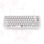 Oshi no Ko Ai Hoshino pearlescent PBT keycaps set, featuring an exclusive vibrant idol design with a shimmering finish.