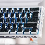 Ancient Beast Cherry Keycap Set featuring intricate ancient beast designs, handcrafted with artistic detail from premium metallic paint, shown from various angle.